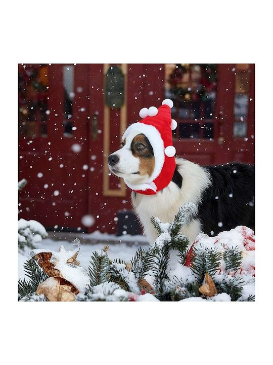 Santa Claus Hat Dog Adjustable Strap Red M