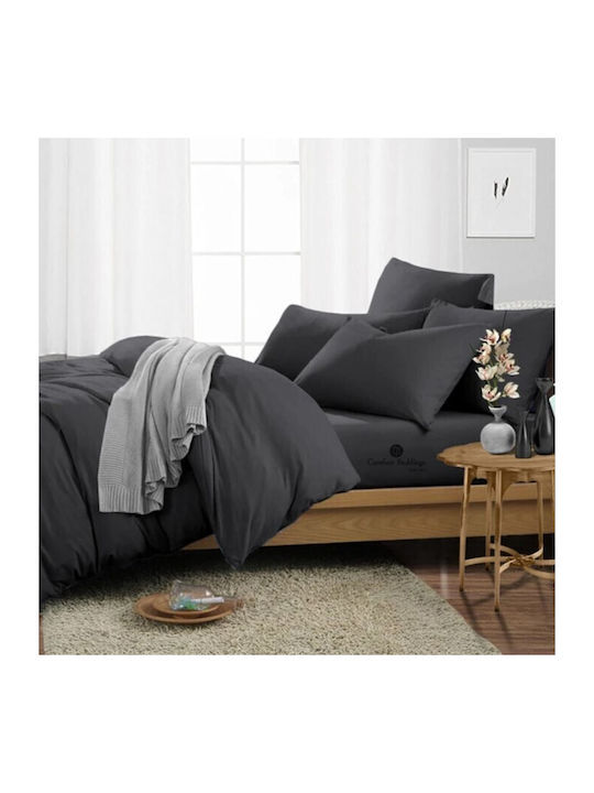 Kotonia Home Set Huse Pentru Pilote 100% Bumbac 150x200cm Simplu Cu Față De Pernă Gri