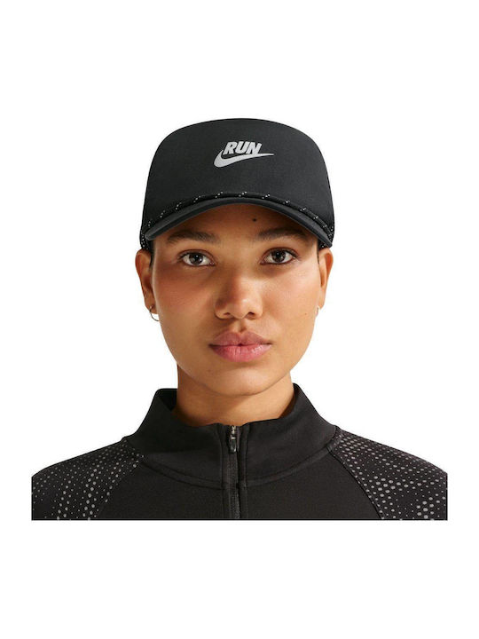 Io8269-010 Nike Pro Dri-fit Unstructured Run Cap Black Reflective Silver Color