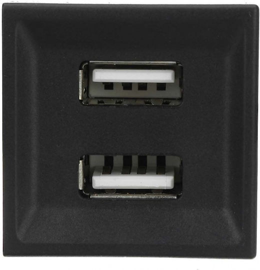 Двоен USB адаптер за Volkswagen VW Transporter Caravelle T5 2003-2009 със синя подсветка