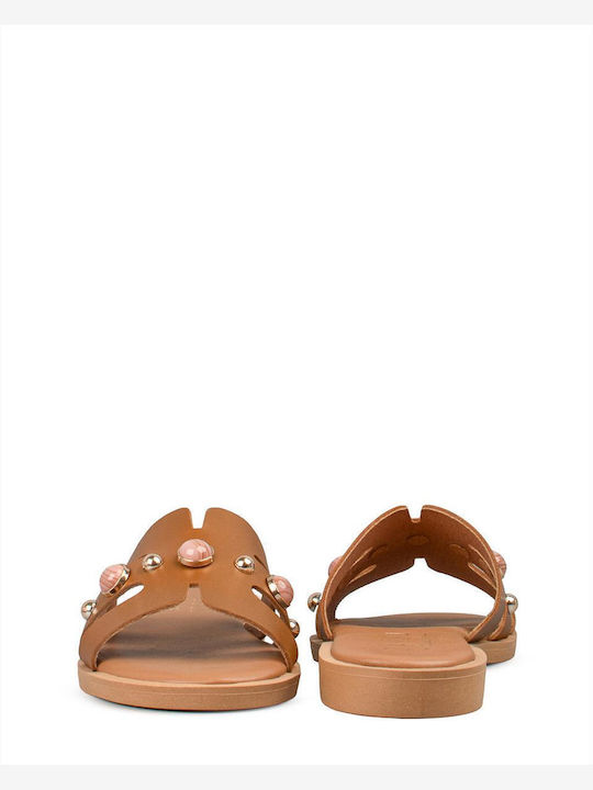 Women's Flat Sandals Brown VENUS-61151 Camel