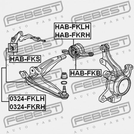 Control Arm Bushing Front Lower Honda Civic VIII 05-> Habfks-4674
