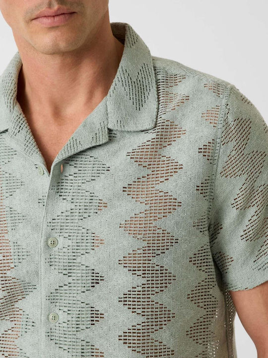 Shirt Short Sleeve Shirt in Regular Fit Green
