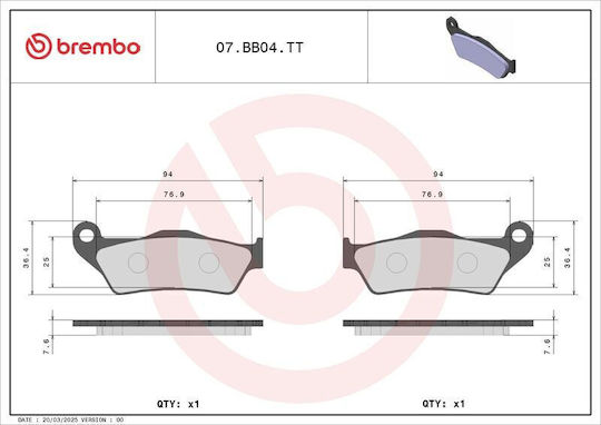 Brembo Τακάκια Μοτοσυκλέτας Εμπρός για Ducati Monster / Multistrada