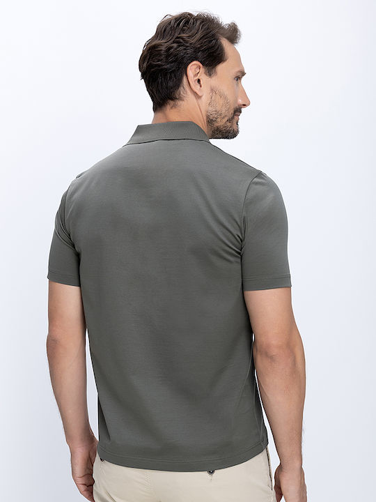 Herrenblusen Kurzarm Grüne Polo Bluse