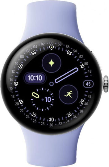 Google Pixel Watch 4 Aluminium 41mm with Heart Rate Monitor (Polished Silver Aluminium Case/Iris Active Band)