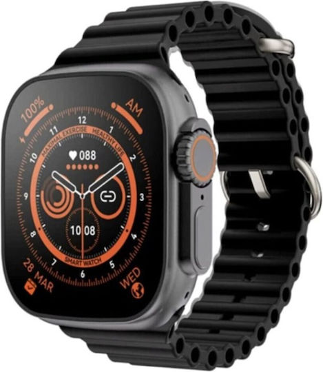 T800 Ultra 49mm Smartwatch με Παλμογράφο (Μαύρο)
