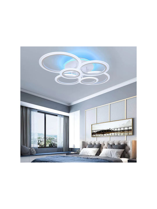 Lightplanet Plafonieră de Tavan 80cm Albă cu LED Integrat și Telecomandă