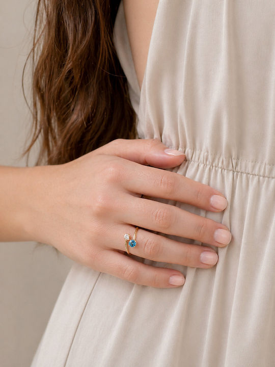 Xryseio Women's Ring with Zircon Gold 9K