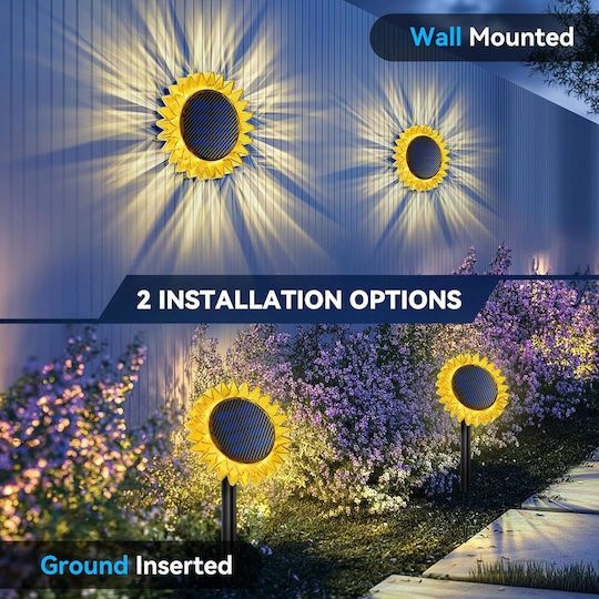 Set of 2 Solar Lights Warm White with Photocell
