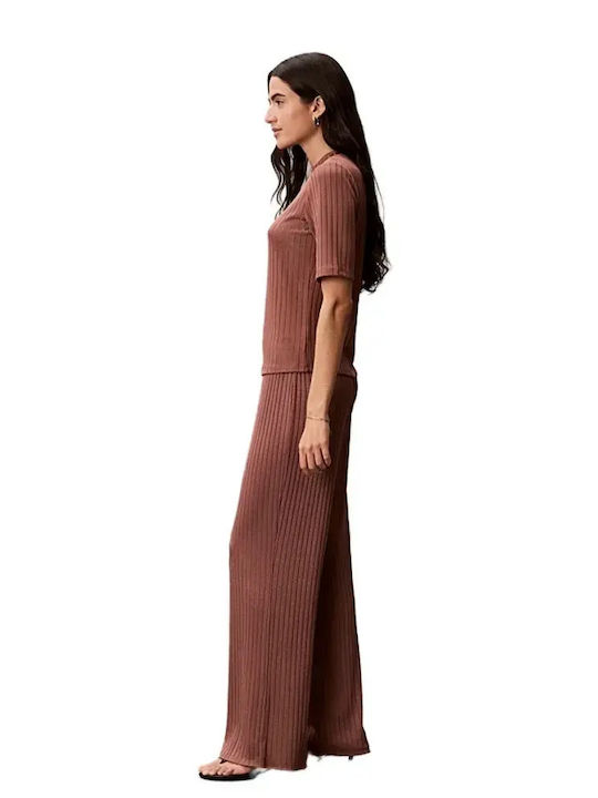 Damen Reißverschluss Hose Braune