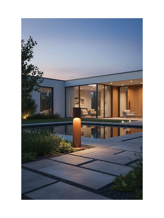 VK Lighting Outdoor LED Small Post Light 6W with Warm White Light IP65 Brown