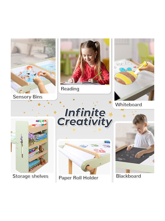 Kids Table Set with Chairs for Painting Beige