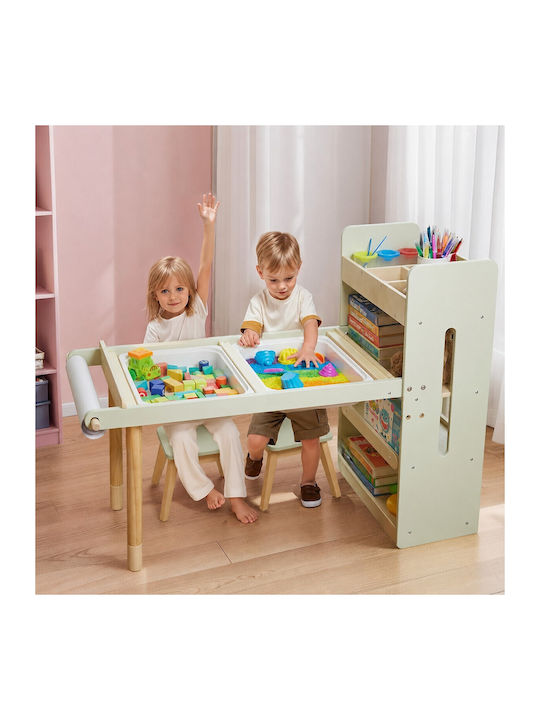 Kids Table Set with Chairs for Painting Beige