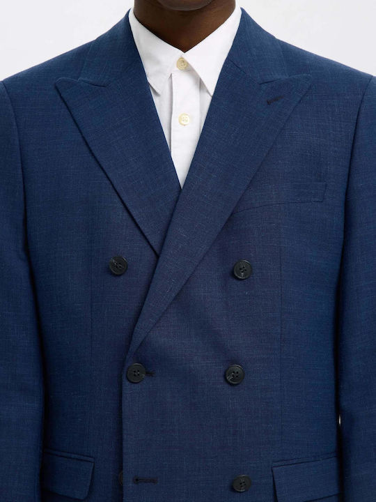 Summer Men’s Suit Jacket Slim Fit Navy Blue