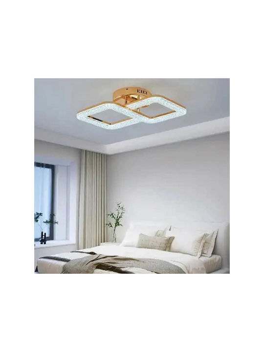 Jiju Plafonieră de Tavan 50cm Aurie cu LED Integrat și Telecomandă
