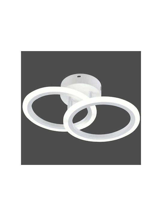 Jiju Plafonieră de Tavan 32.5cm Albă cu LED Integrat
