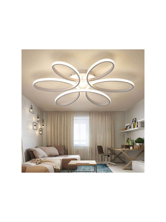 Jiju Plafonieră de Tavan 48cm Albă cu LED Integrat și Telecomandă