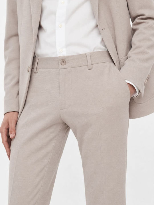 Trousers In Slim Fit Beige