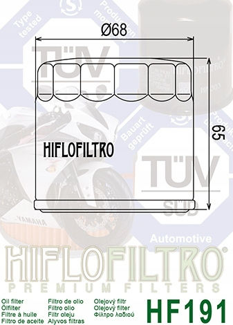 Hiflofiltro Hf191 Φίλτρο Λαδιού Μοτοσυκλέτας για Tiger 955 01'-04' Tiger