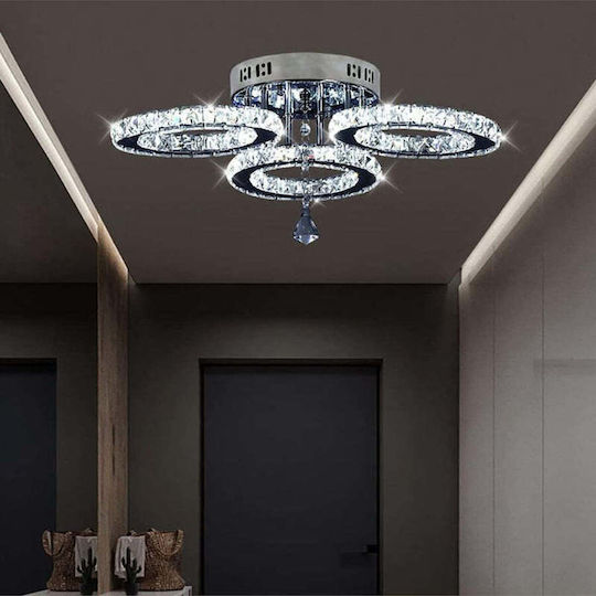 Jiju Ceiling Light with Integrated LED and Crystals and Remote Control
