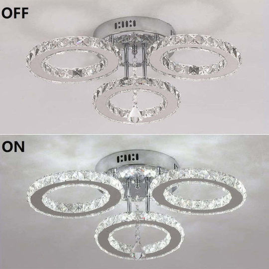 Jiju Ceiling Light with Integrated LED and Crystals and Remote Control