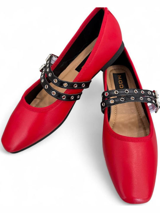 Women's Ballerina Shoes In Red Colour