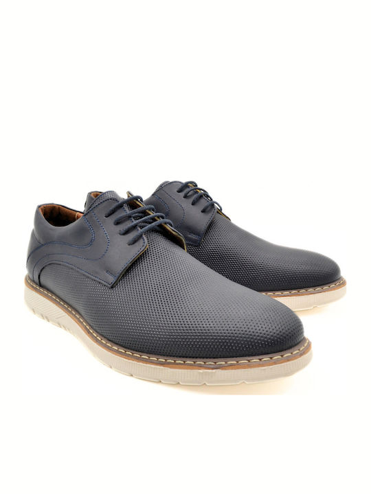 Leder Herren Freizeitschuhe Blau DR431 Blau