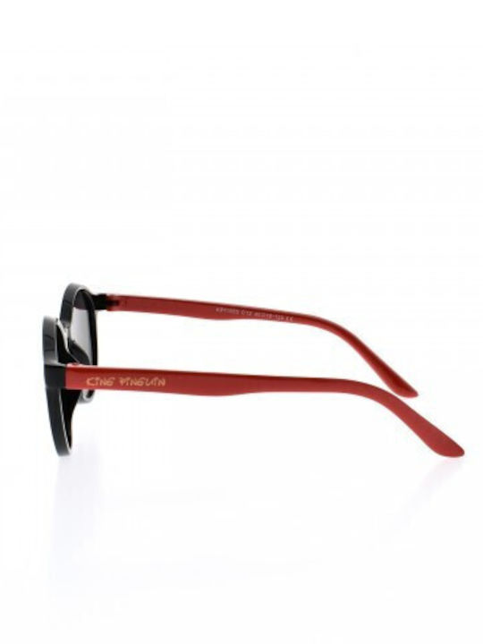 King Pinguin Ochelari De Soare Pentru Copii Rotunzi Cu Lentile Polarized Negri