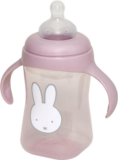 Baby Oliver Εκπαιδευτικό Μπιμπερό Πλαστικό με Λαβές Ροζ 300ml