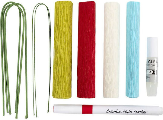 Creativ Company Mini Craft Kit Crepe Paper Μίνι Κιτ Χειροτεχνίας Χαρτί Κρεπ Λουλούδια 1 Τεμάχιο