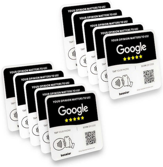 Tap Google Review Plate Tap Instant Reviews Compatible All Phones Reusable Smart Tap Nfc & Qr 12 X 12 Cm Mount Anywhere 3m Adhesive 1-pack