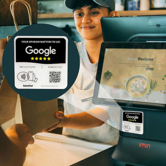 Tap Google Review Plate Tap Instant Reviews Compatible All Phones Reusable Smart Tap Nfc & Qr 12 X 12 Cm Mount Anywhere 3m Adhesive 1-pack