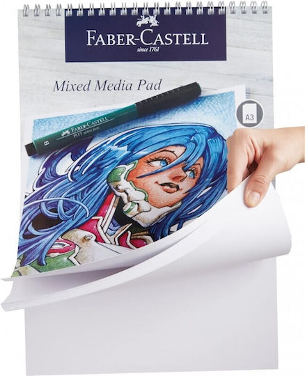 Faber Castell A3 Mixed Media Spiral Pad 250gsm 30 Sheets Wd792416 5022510792416