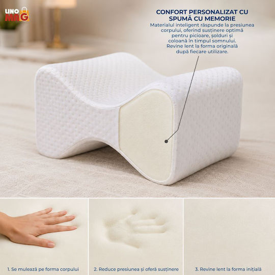 Linomag Orthopädisches Kissen für Beine mit Memory-Schaum 25x21x15cm in Weiß