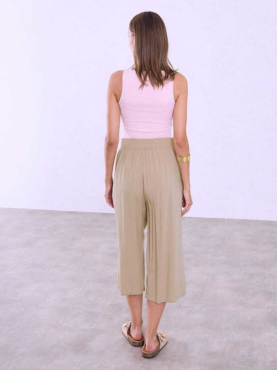 Celestino Γυναικεία Ψηλόμεση Ζιπ Κιλότ Loose Fit Celestino Γυναικεία Ψηλόμεση Ζιπ Κιλότ Loose Fit
