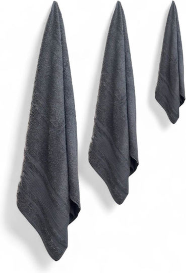 Olia Home Комплект Кърпи за Баня 3бр Gray Тегло 550гр/кв.м