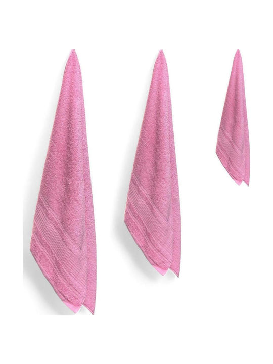 Olia Home Σετ Πετσέτες Μπάνιου 3τμχ Light Pink Βάρους 550gr/m²