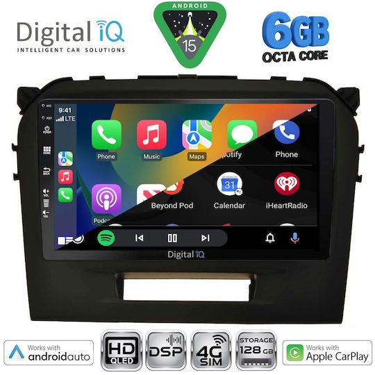 Digital IQ Car Audio System for Suzuki Vitara 2018 (Bluetooth USB Wi-Fi GPS Apple CarPlay Android Auto) with 9 Inch Touch Screen