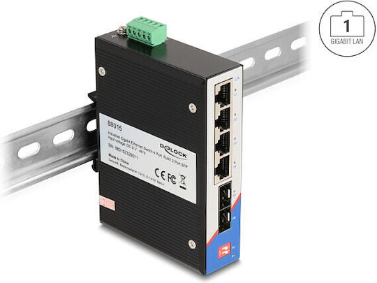 DeLock 88015 Unmanaged L2 Switch με 4 Θύρες Gigabit (1Gbps) Ethernet
