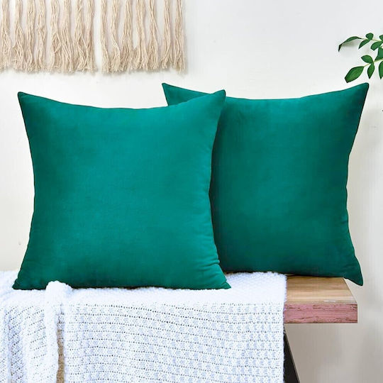 Kotonia Home Διακοσμητική Μαξιλαροθήκη από 100% Βαμβάκι Μπλε 40x40εκ.