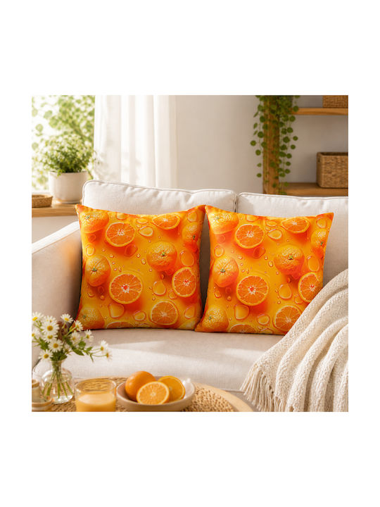 Kotonia Home Perna De Canapea Din 100% Bumbac Portocalie 50x50cm