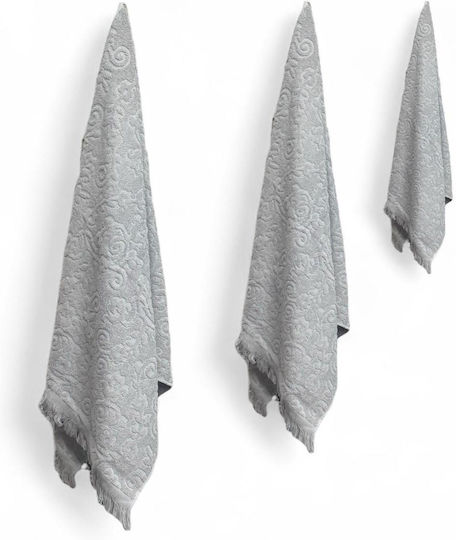 Olia Home Set of Towels 3 pcs Grey Weight 500gsm