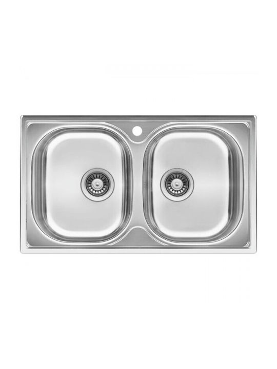 Macart Ecotype N-200 Ένθετος Νεροχύτης Inox Σατινέ Μ82xΠ50cm Ασημί