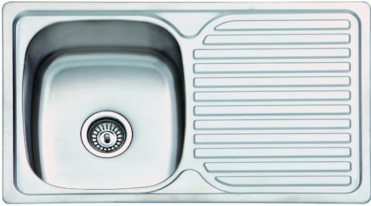 Karag E 51 Ένθετος Νεροχύτης Inox Σατινέ Μ80xΠ48cm Ασημί