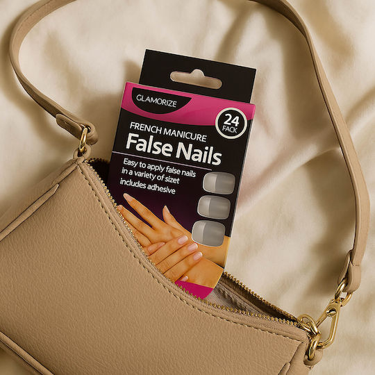 Glamorize Stick-on Tips за Нокти Френски в Оранжев Цвят 24бр