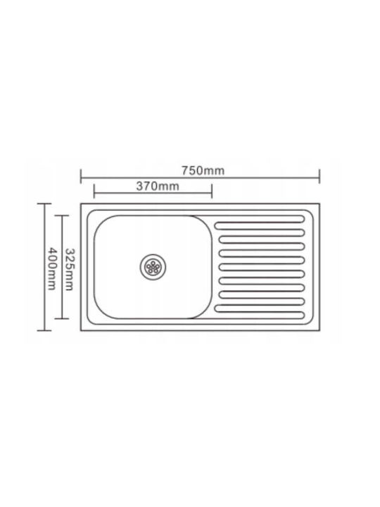 Kuchinox Drop-In Spüle Inox Gebürstet B75xT40cm Silber
