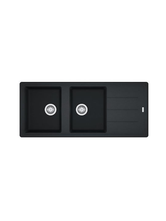 Franke Basis Bfg 621 1140284107 Drop-In Chiuvetă din Granit Sintetic L116xW50cm Onyx