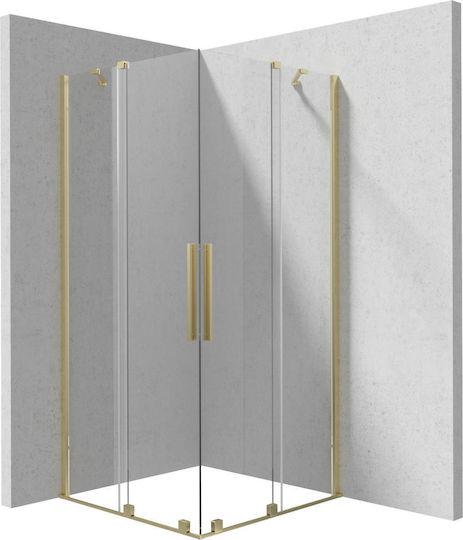 Deante Prizma Duschkabine mit Aufklappbarer Tür 90x90cm Oro