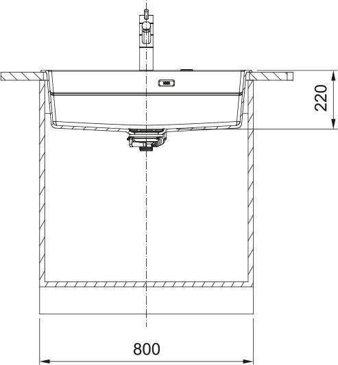 Franke Mythos Drop-In Küchenspüle aus Flüssigem Granit M79xP51cm Schiefergrau